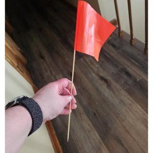 Orange Marker Flags, 100 Pack Construction Marking Flags| 4x5x16 Inch, Yard Flag